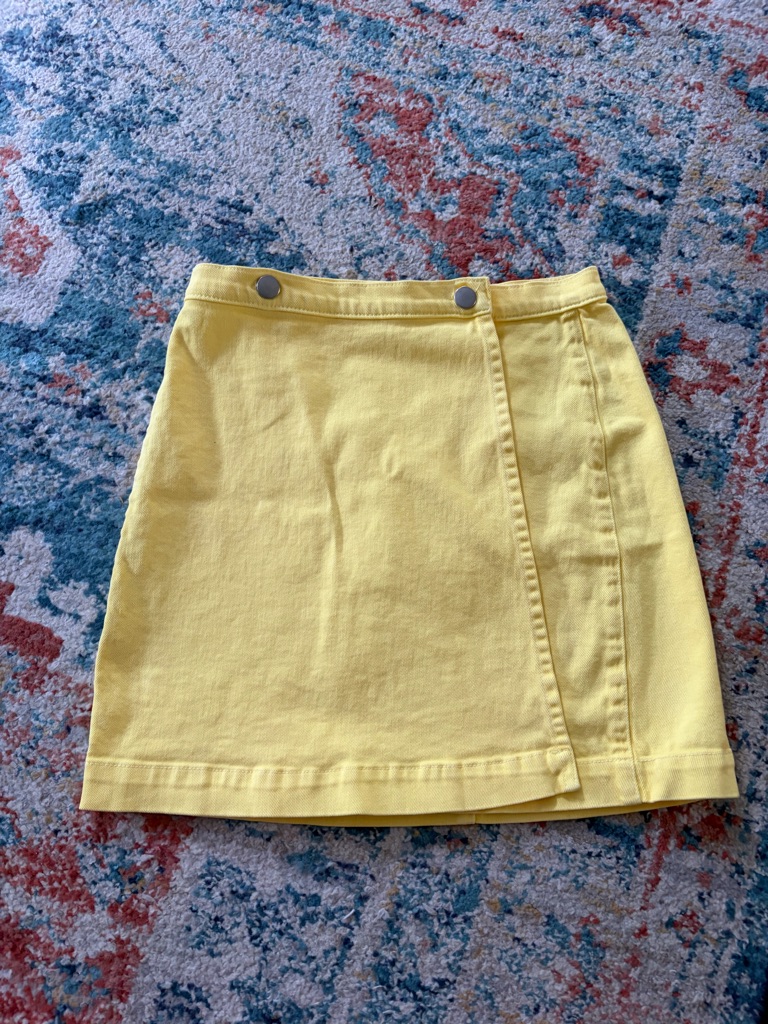 J. Crew Yellow Wrap-Style Mini Skirt